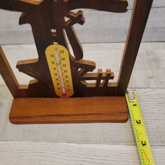 Handcrafted Wooden Windmill Thermometer - Picture 7 of 9